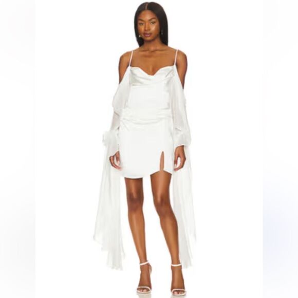 NWT For Love & Lemons Harlow Mini Dress White Bridal Medium Revolve - Picture 1 of 16